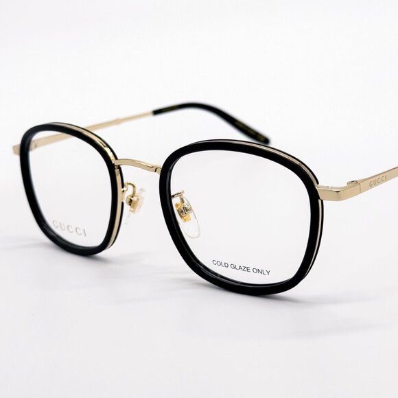 NEW GG0678OA 001 GUCCI BLACK GOLD UNISEX EYEGLASSES GUCCI - Picture 7 of 12